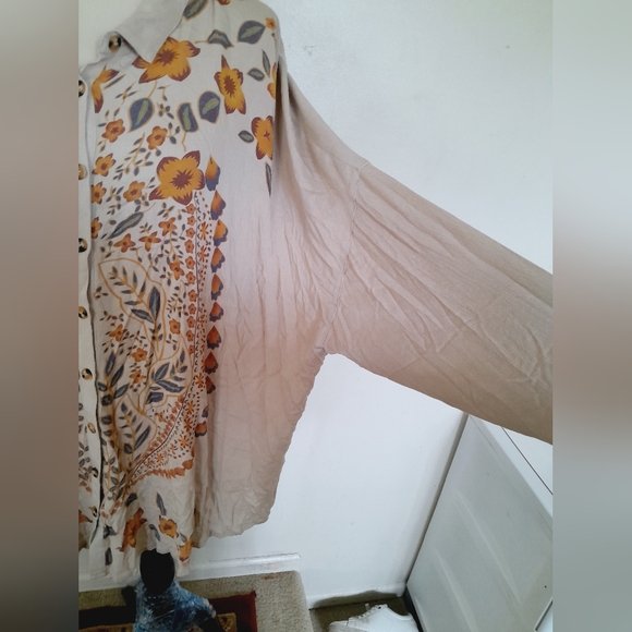 NWT j.nna autumn floral Print women's button down Blouse Size 1XL - Picture 6 of 16